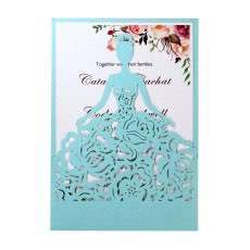 Modern Invitation Cards Beautiful Girl Laser Cut Iridescent Paper 